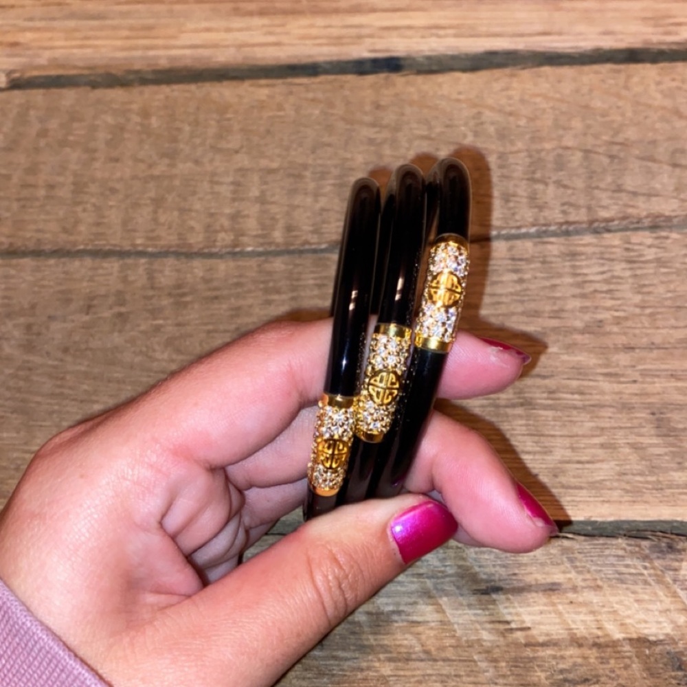 Buddha girl black bangles